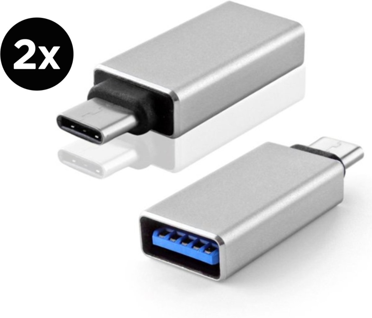 A-Konic© set van 2 USB-C naar USB-A adapter OTG Converter USB 3.0 | |2 pack| USB C to USB HUB | geschikt voor Apple MacBook / iMac / Ultrabook / Surface Book 2